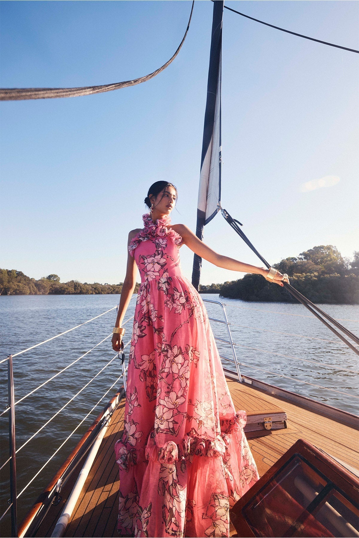 chinese dress ladies Leo Lin Rayna Appliqué Floral Bustier Maxi Dress