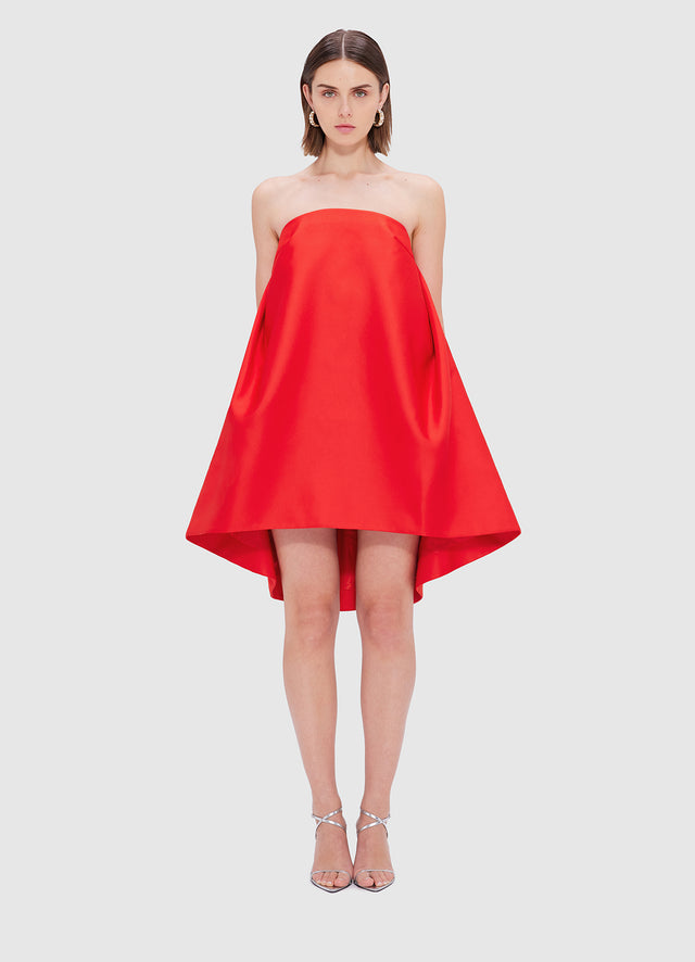 Exclusive Leo Lin Fay Strapless Mini Dress in Fortune Red