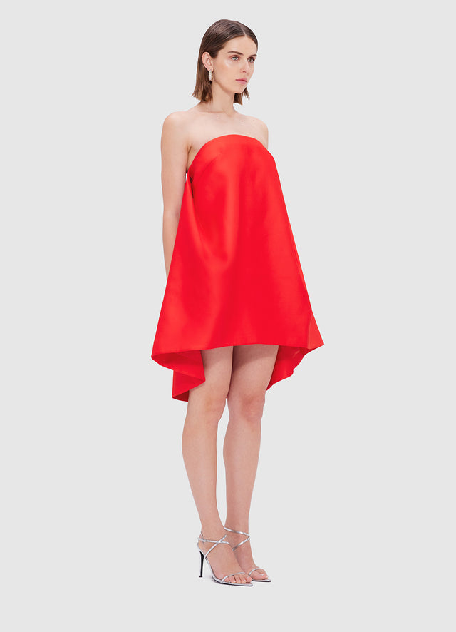 Exclusive Leo Lin Fay Strapless Mini Dress in Fortune Red