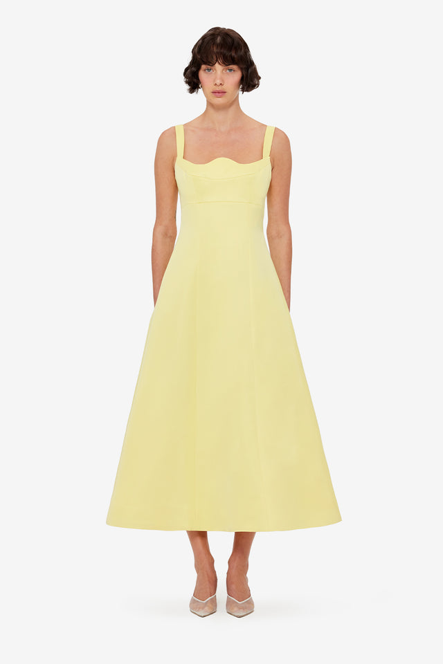 Exclusive LEO LIN Odette Midi Dress - Sorbet Yellow