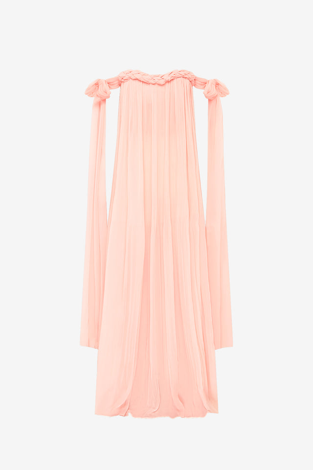 Exclusive LEO LIN Camilla Draped Floor Length Dress - Soft Pink