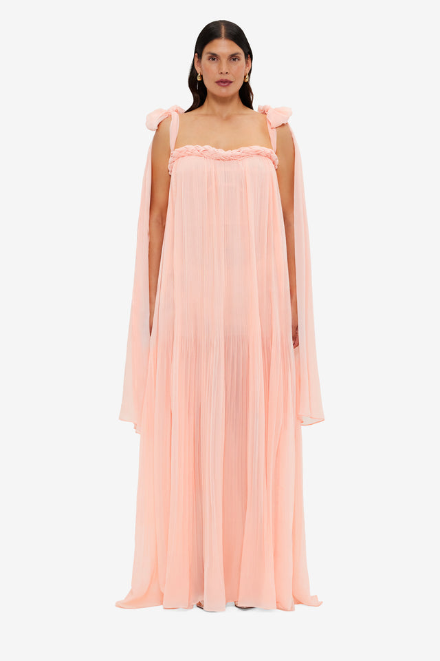 Exclusive LEO LIN Camilla Draped Floor Length Dress - Soft Pink