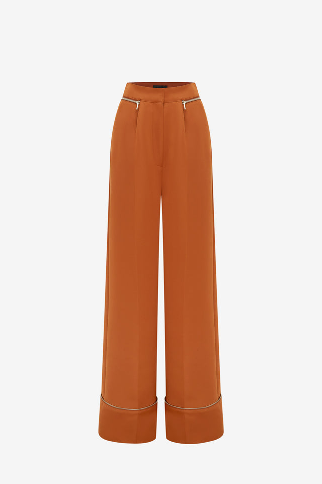 Exclusive LEO LIN Ellis Wide Leg Pants - Toffee