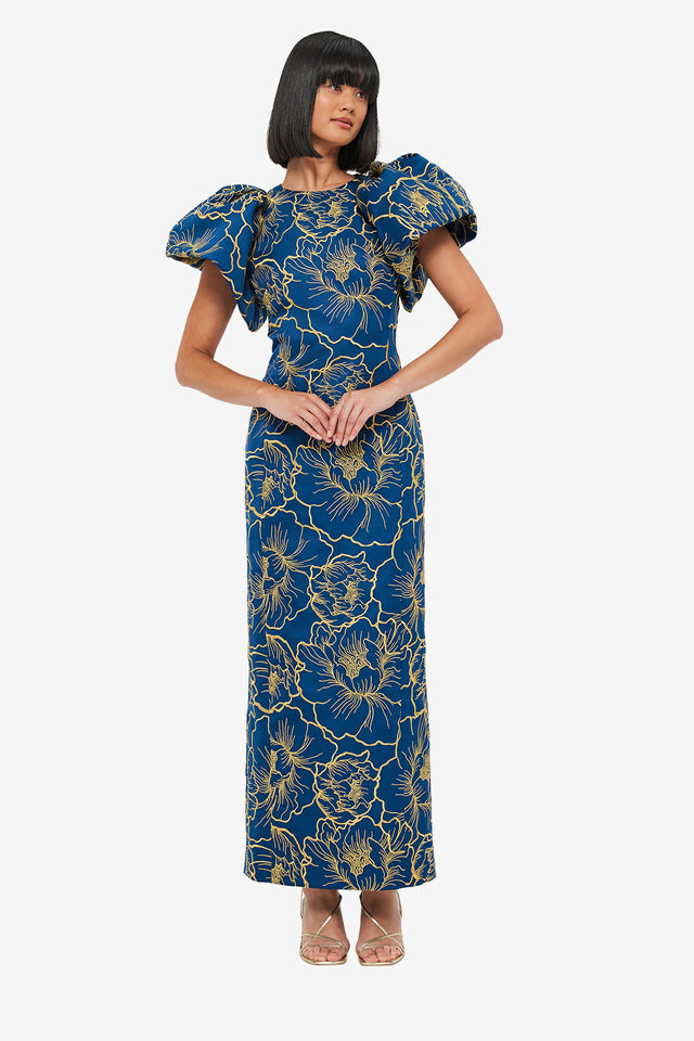Exclusive LEO LIN Lucinda Maxi Dress - Marine Blue