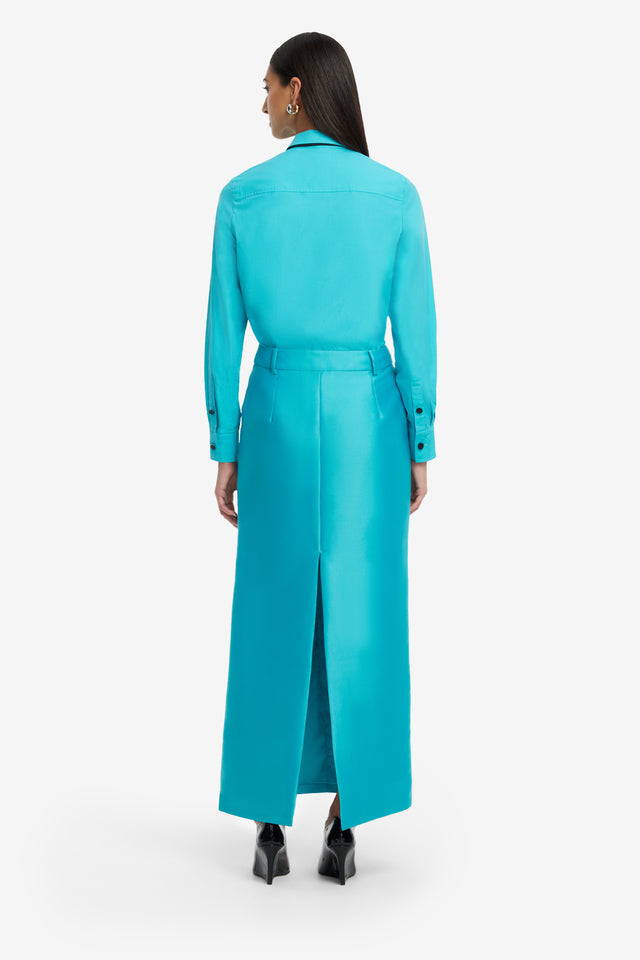 Exclusive LEO LIN Eve Maxi Skirt - Aqua