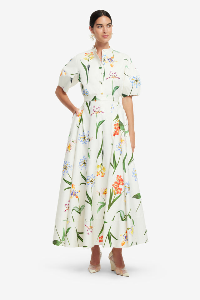 Exclusive LEO LIN Jemma Blouse - Botanical Print in Snow
