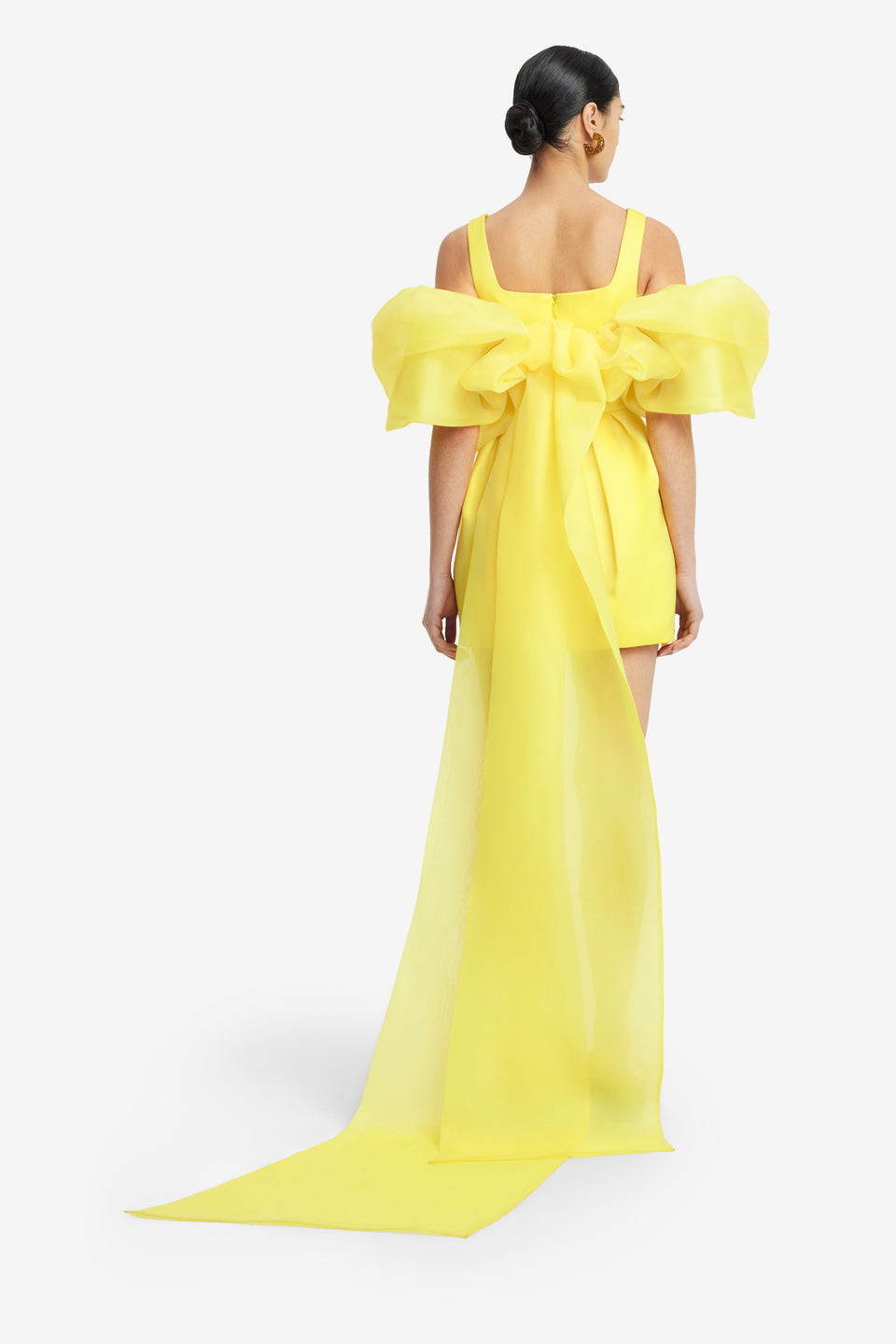 Exclusive LEO LIN Leonora Organza Puff Sleeve Cape - Sunshine