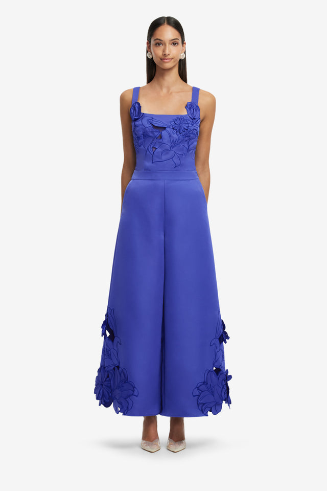 Exclusive LEO LIN Theodora Appliqué Pants - Lapis