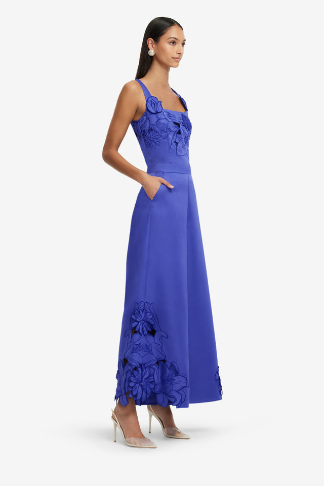 Exclusive LEO LIN Theodora Appliqué Pants - Lapis