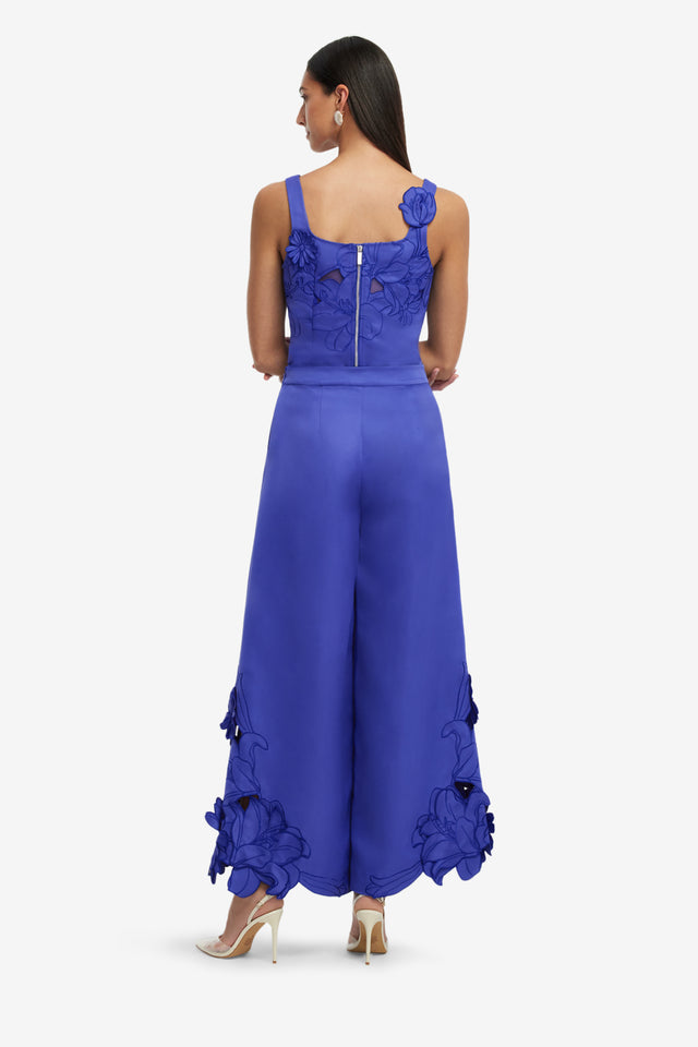 Exclusive LEO LIN Theodora Appliqué Pants - Lapis