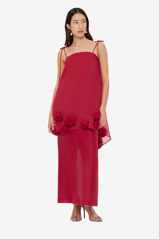 Exclusive LEO LIN Xuan Rose Top - Garnet