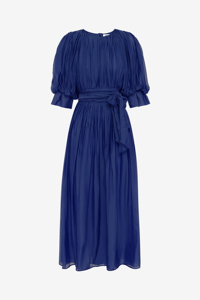 Exclusive LEO LIN Emma Midi Dress - Oxford Blue