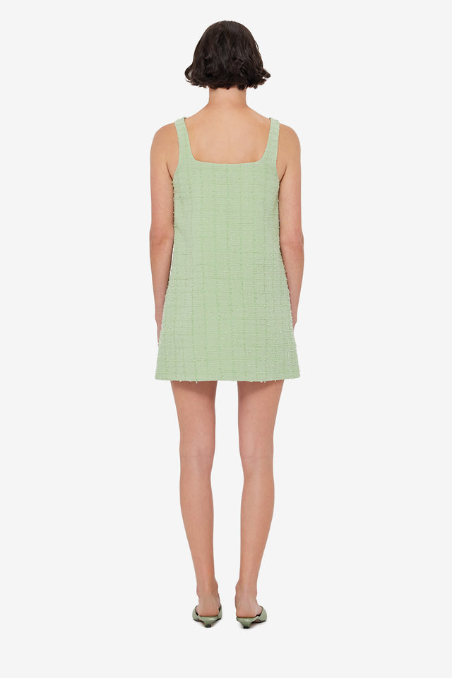 Kira Tweed Mini Dress - Caledon Green