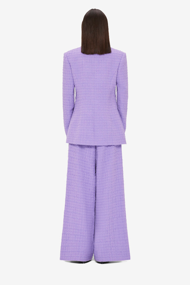Edith Tweed Pocket Blazer - Violet