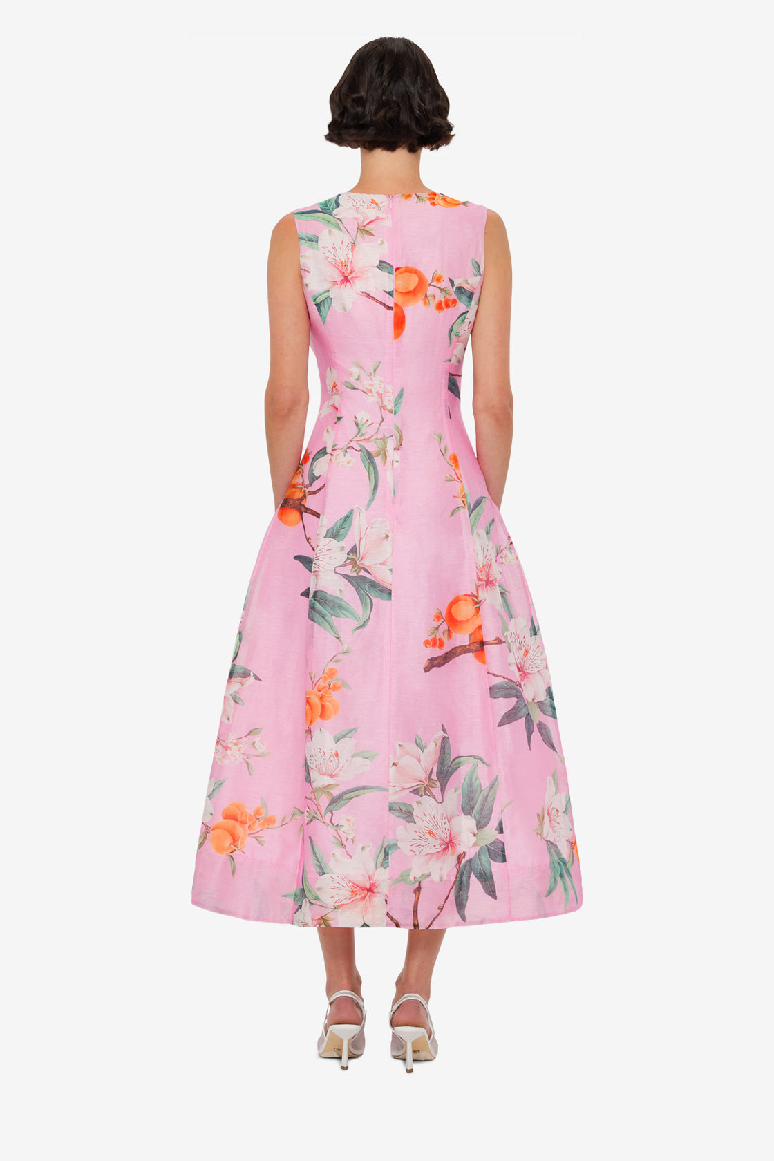 Cleo Printed Sleeveless Midi Dress - Lavish Print in Pink