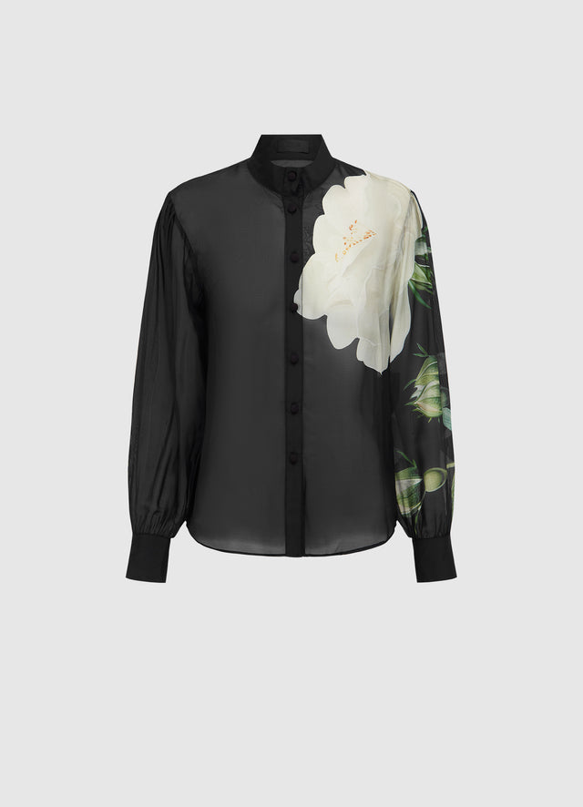 Exclusive LEO LIN Alma Blouse - White Rose Print