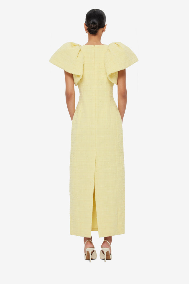 Lucinda Tweed Petal Maxi Dress - Sorbet Yellow