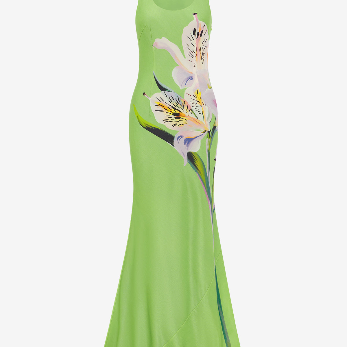 Helena Maxi Dress - Lily Print in Parakeet LEO LIN Helena Maxi Dress - Lily Print in Parakeet LEO LIN