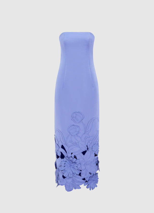 Exclusive LEO LIN Rayna Appliqué Bustier Maxi Dress - Moonlight