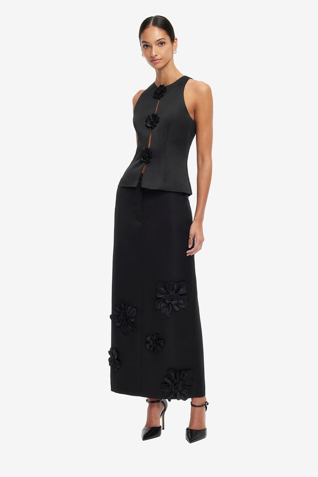 Amelia Petal Top - Ebony