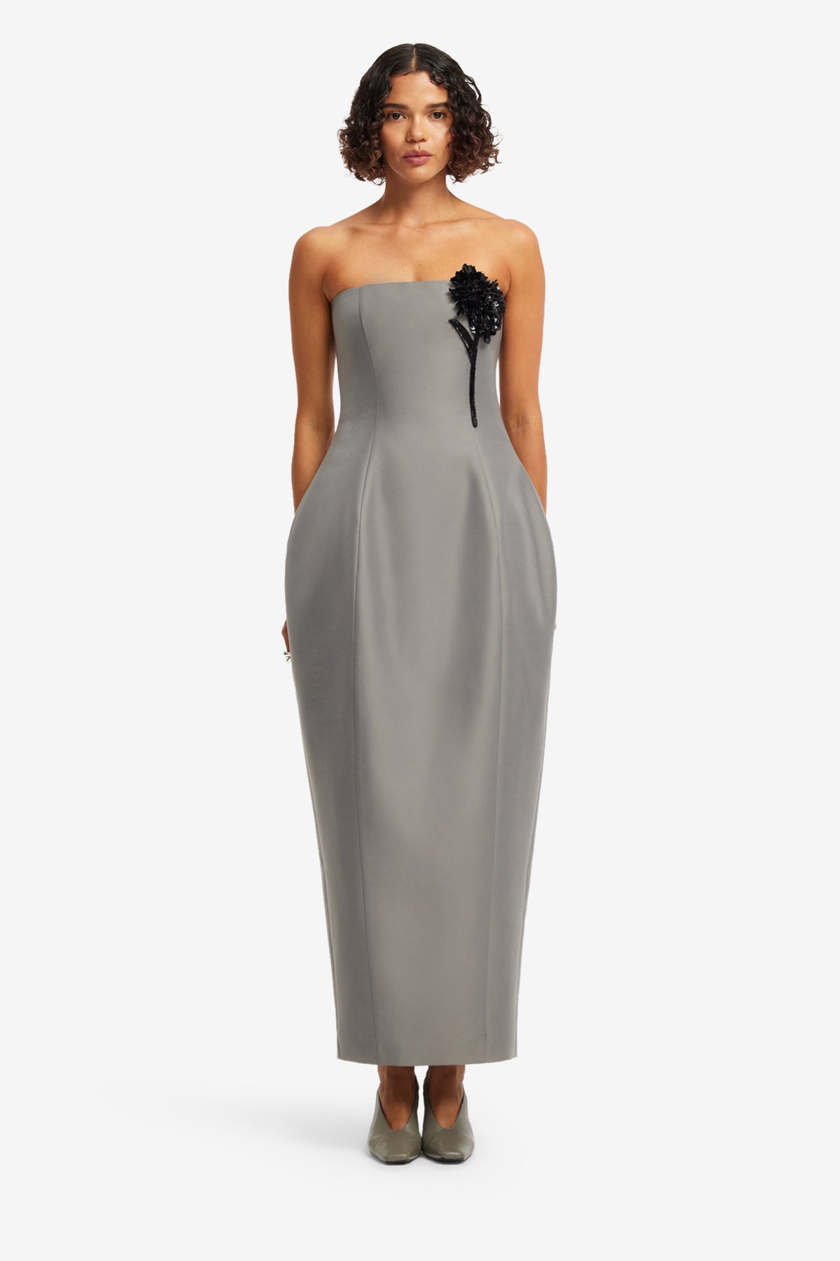 Jessica Cocoon Bustier Maxi Dress - Steel – LEO LIN