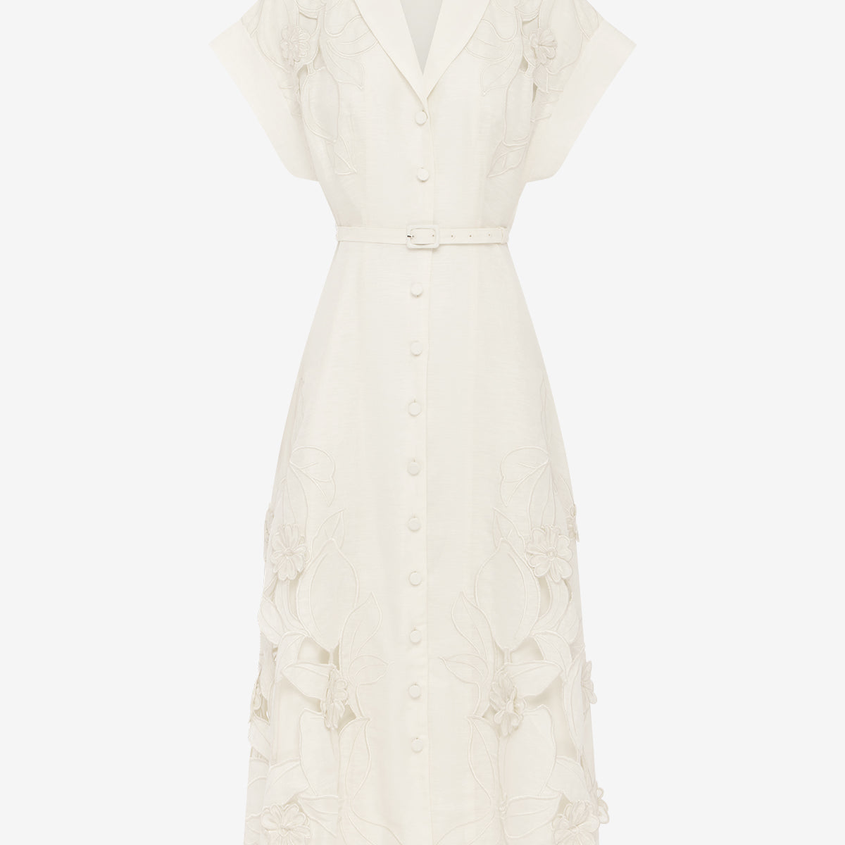 Aubrey Appliqué Shirt Midi Dress