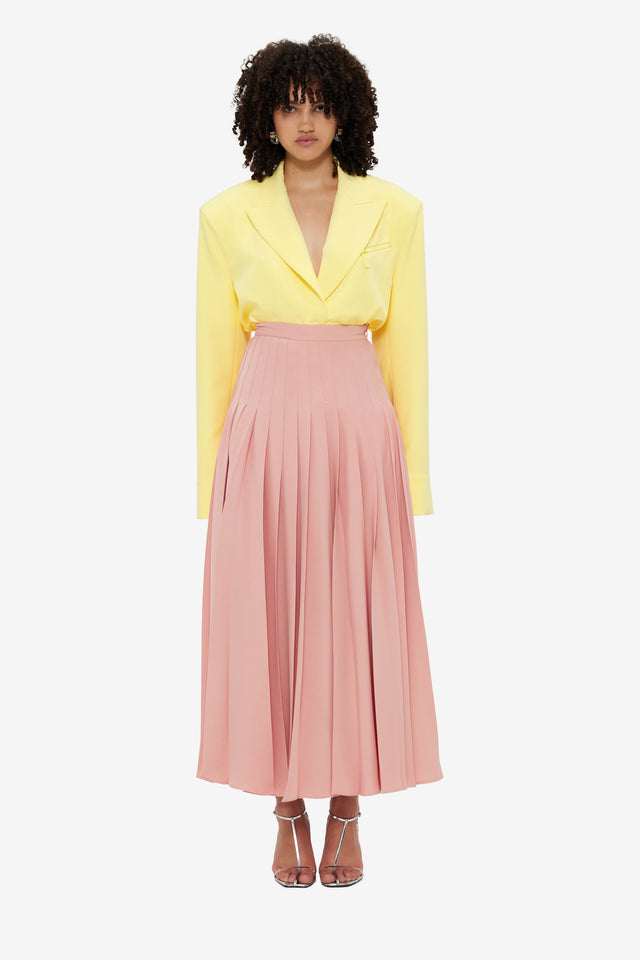Exclusive LEO LIN Tori Pleated Maxi Skirt