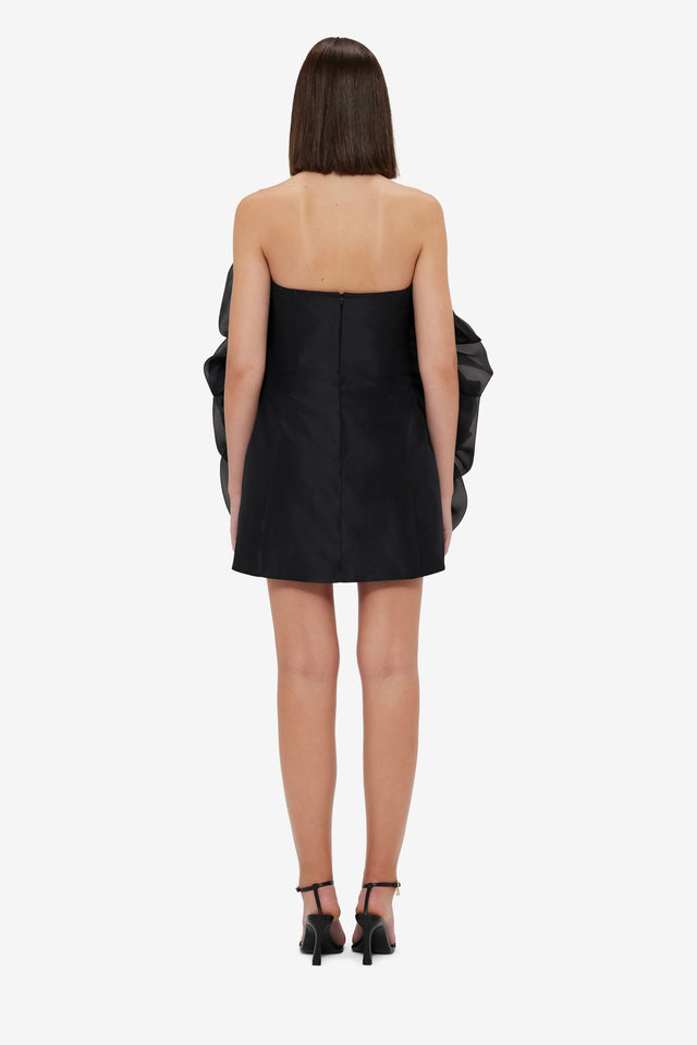 Exclusive Leo Lin Bloom Rose Mini Dress - Ebony