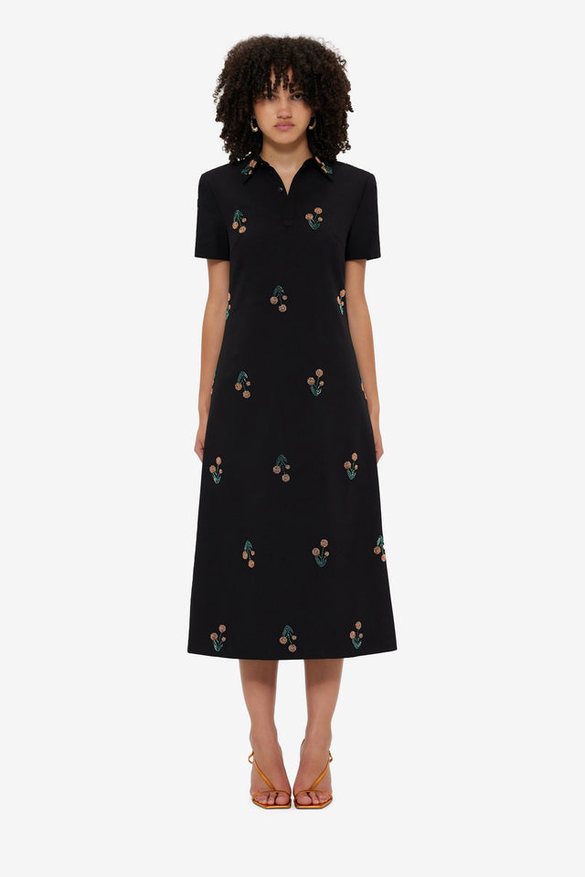 Exclusive Nadene Embellished Shirt Midi Dress