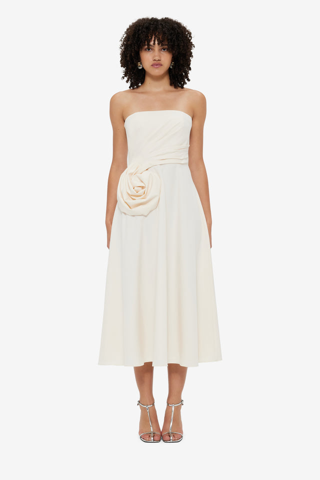 Exclusive LEO LIN Ivanna Rose Bustier Midi Dress