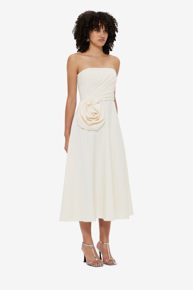 Exclusive LEO LIN Ivanna Rose Bustier Midi Dress
