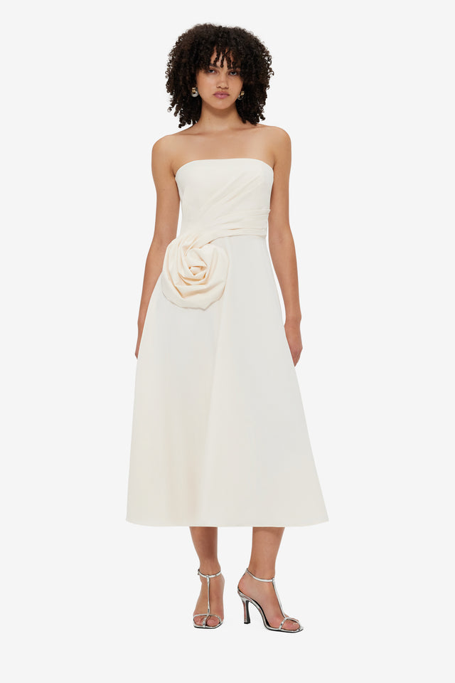 Exclusive LEO LIN Ivanna Rose Bustier Midi Dress