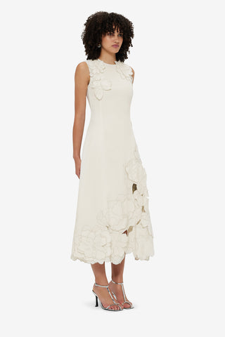 Exclusive LEO LIN Cleo Appliqué Sleeveless Midi Dress