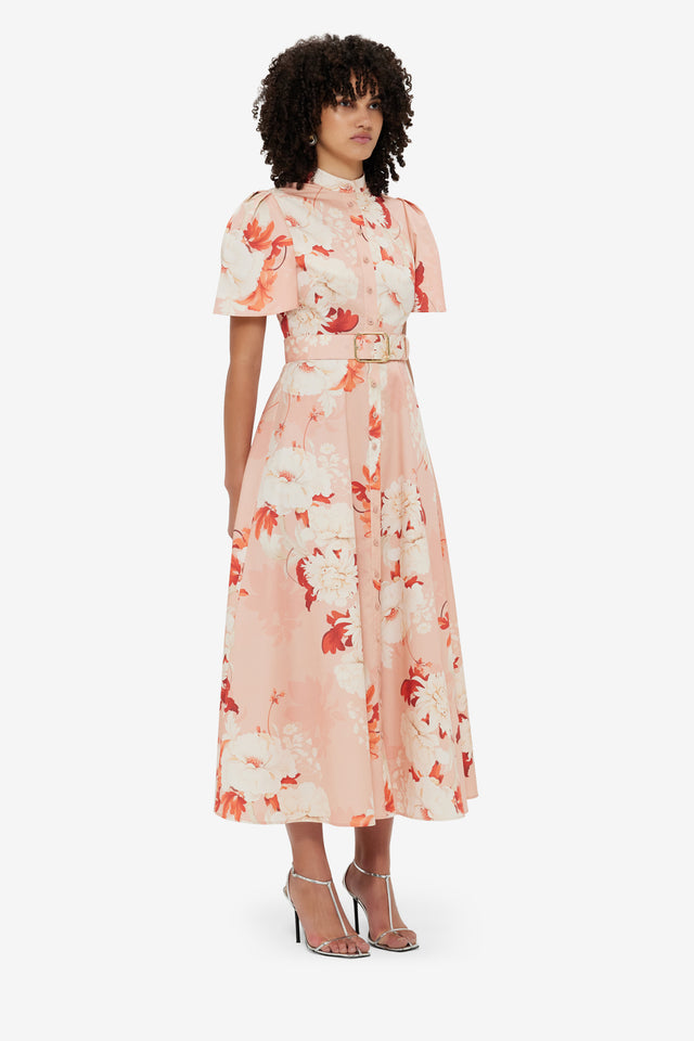 Exclusive LEO LIN Bianca Short Sleeve Midi Dress