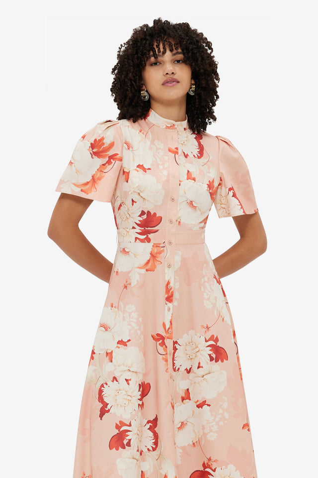 Exclusive LEO LIN Bianca Short Sleeve Midi Dress