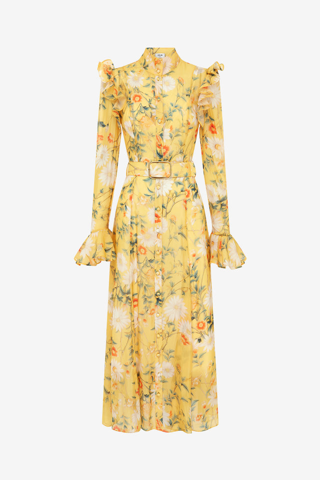 Exclusive Leo Lin Katrina Butterfly Sleeve Midi Dress - Daisy Print