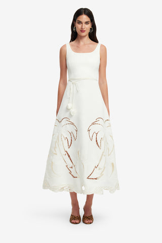 Exclusive LEO LIN Serafina Applique Maxi Dress - Vanilla