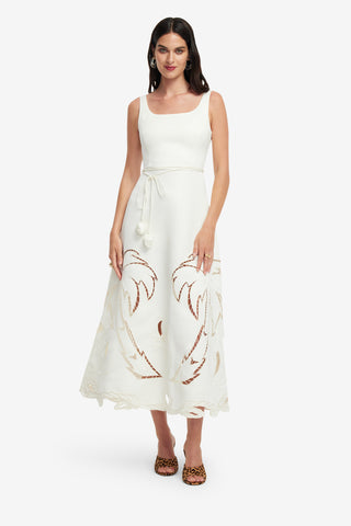 Exclusive LEO LIN Serafina Applique Maxi Dress - Vanilla