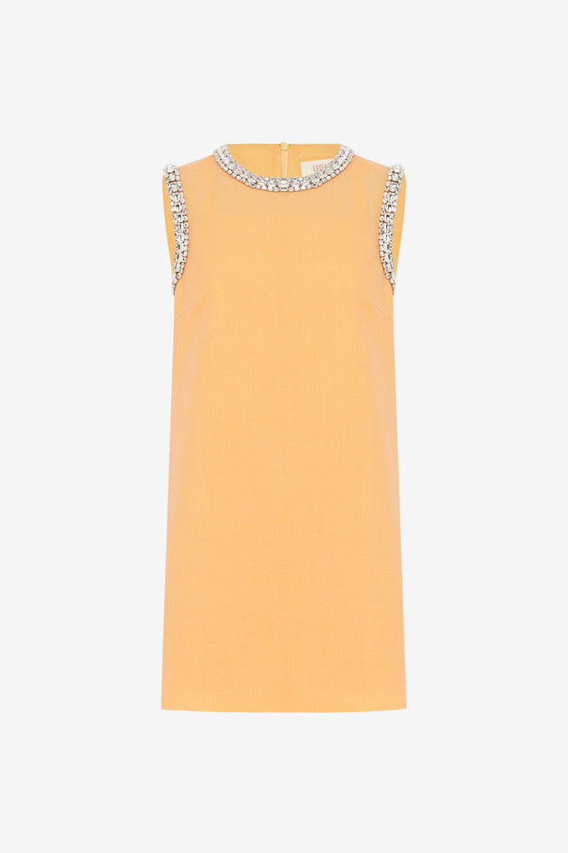 Exclusive Leo Lin Fergie Embellished Mini Dress in Ochre