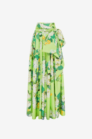 Exclusive Leo Lin Valerie Maxi Skirt in Hydrangea in Lime