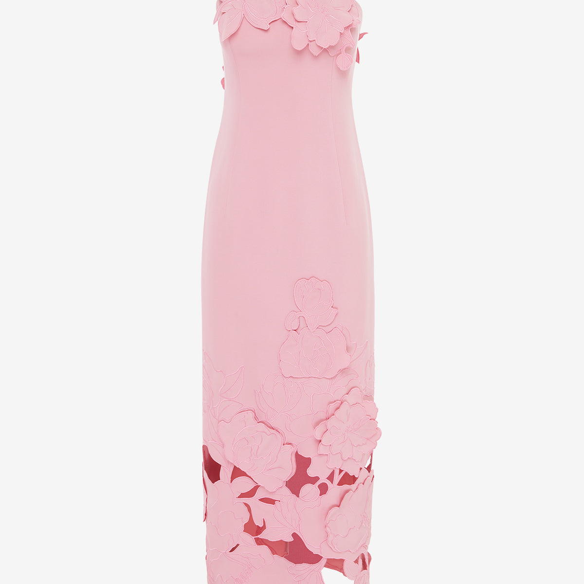 Rayna Appliqu Bustier Maxi Dress - Flamingo LEO LIN Rayna Appliqu Bustier Maxi Dress - Flamingo LEO LIN