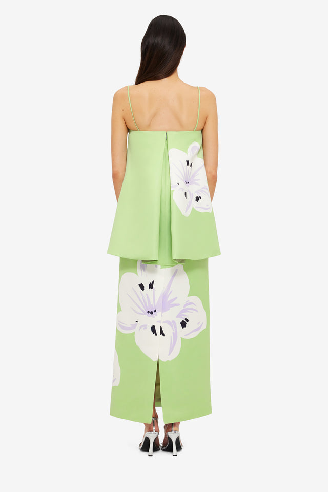 Exclusive Leo Lin Étienne Top in Hibiscus in Matcha