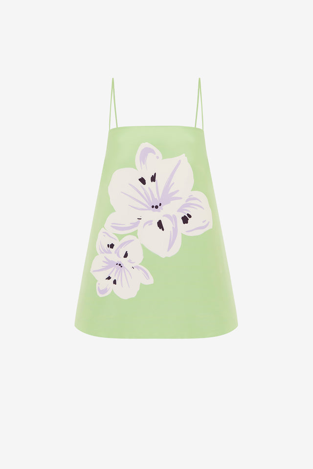 Exclusive Leo Lin Étienne Top in Hibiscus in Matcha