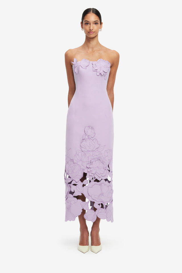 Exclusive LEO LIN Rayna Applique Bustier Maxi Dress - Lilac
