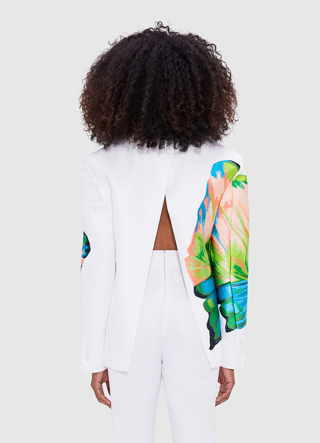 Exclusive Leo Lin Jocelyn Embroidered Split Blazer - Papillon Print