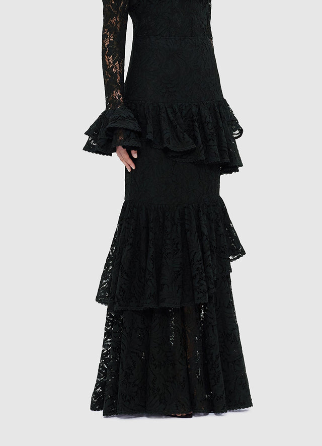 Exclusive Leo Lin Amaya Lace Maxi Skirt - Ebony