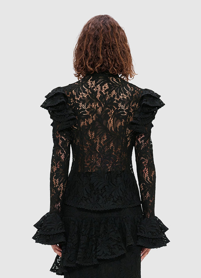 Exclusive Leo Lin Anna Lace Blouse - Ebony