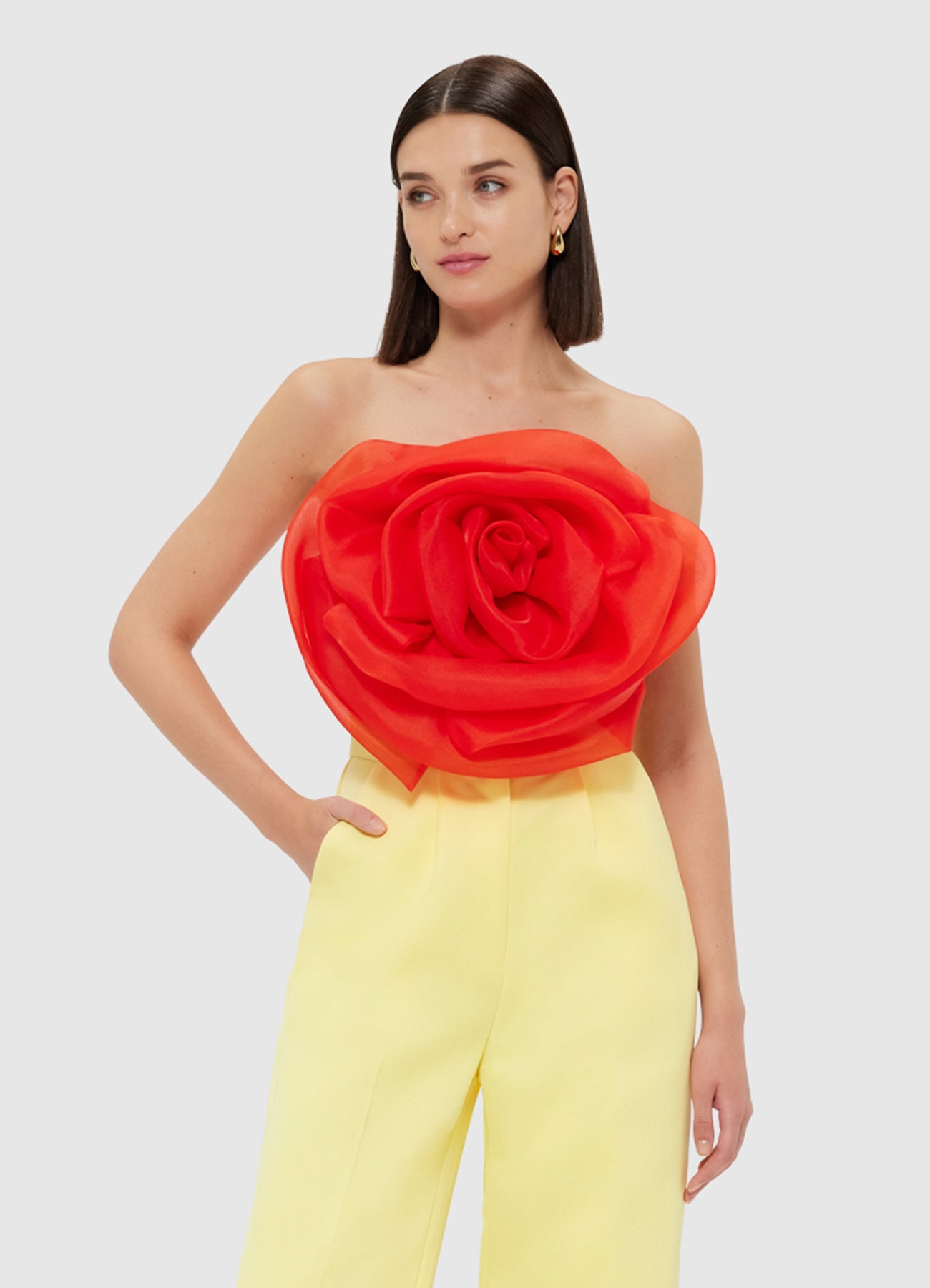 トップス ansdotsloevner WEDDING ROSE BUSTIER Rose wedding bustier satin – Ans Dotsloevner
