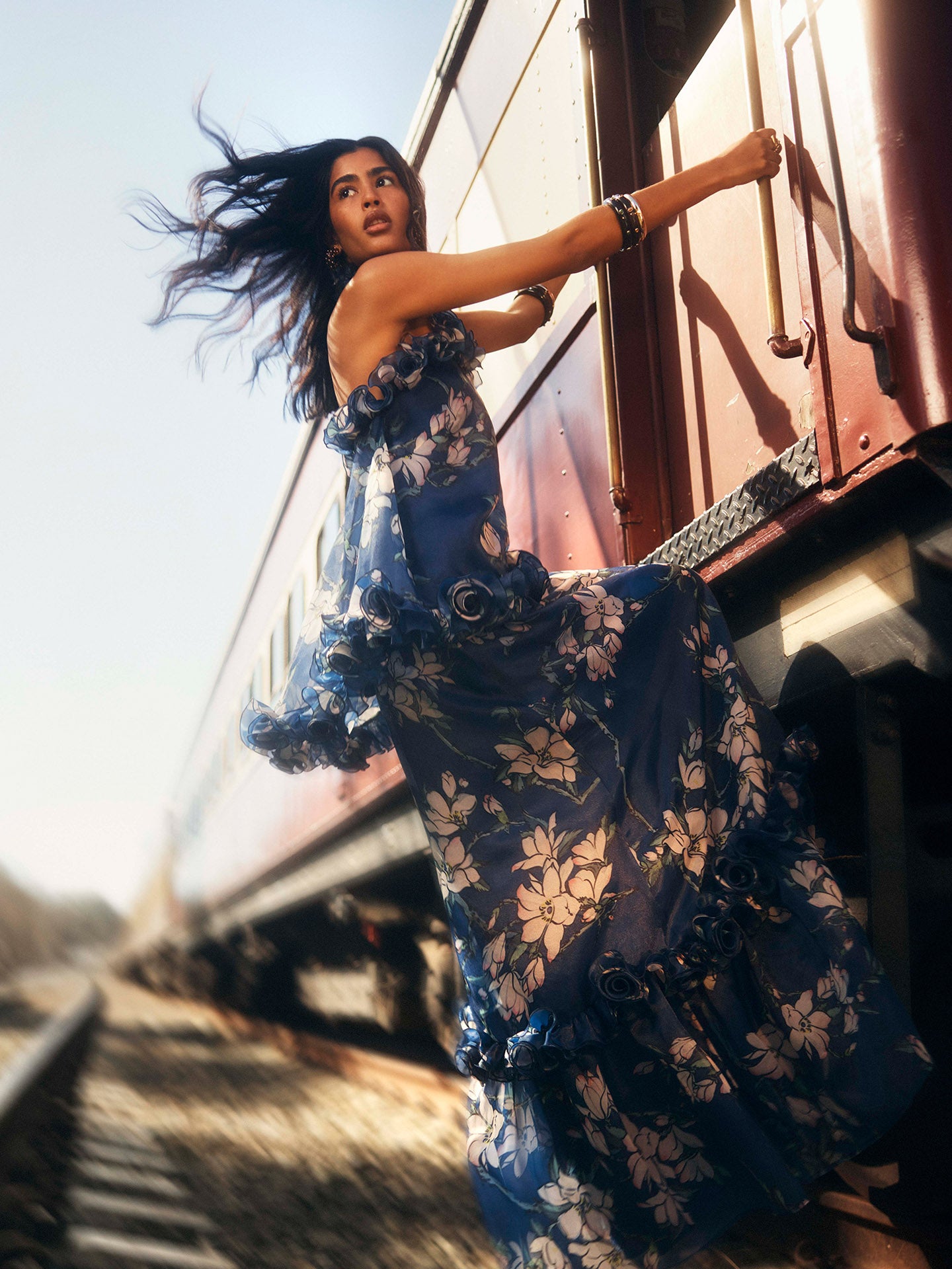 Ava Appliqué Floral Bustier Maxi Dress - Midnight – LEO LIN