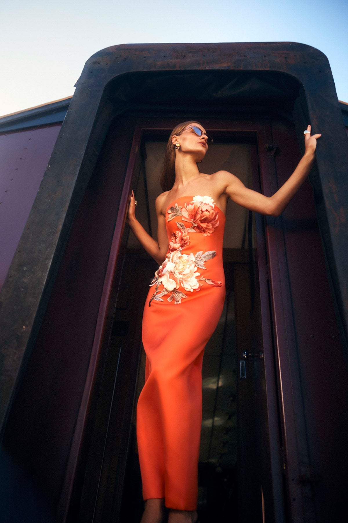 Rayna Appliqué Floral Maxi Dress - Iris Print in Ebony – LEO LIN Rayna Appliqué Floral Maxi Dress - Iris Print in Ebony – LEO LIN